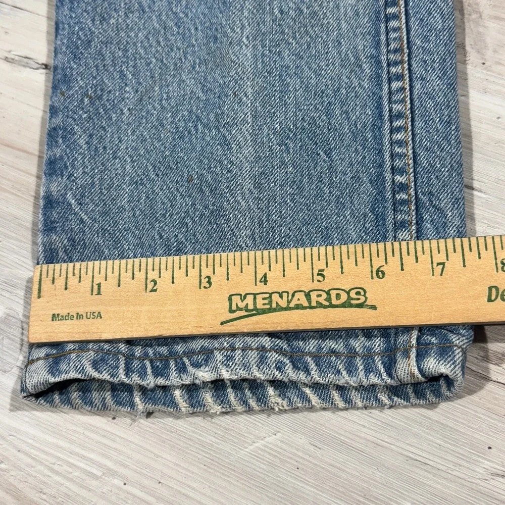 Vintage Lands End Jeans Men's Square Rigger 33 Blue Straight Leg USA 100% Cotton